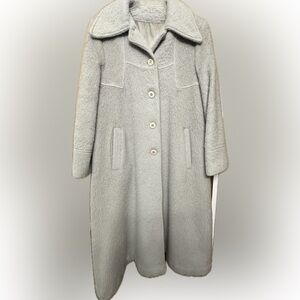 Vintage 70s Light Periwinkle/Grey Bouclè
Wool Flared Coat